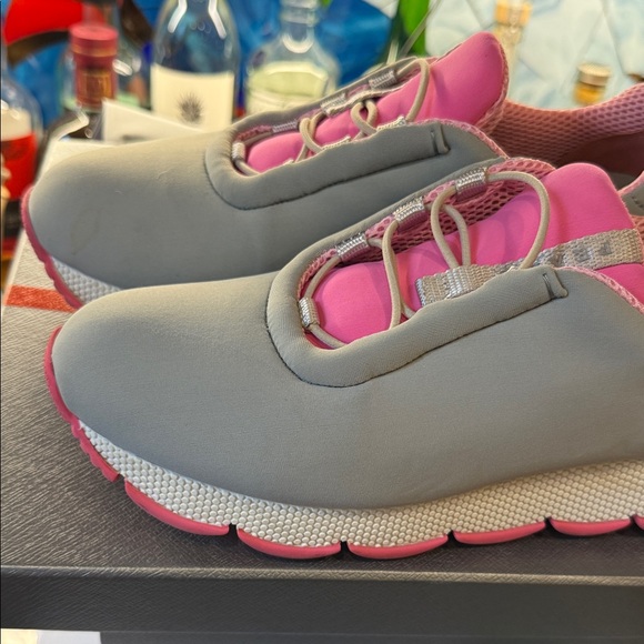 Prada Sneakers – Gray & Pink | Sporty Luxe Style size 37.5 - Picture 6 of 7